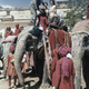 US first lady Jacqueline Kennedy is shown riding an elephant during a visit to India, on Mar. 1962.